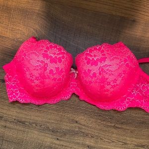 Victorias Secret hot pink lace bra